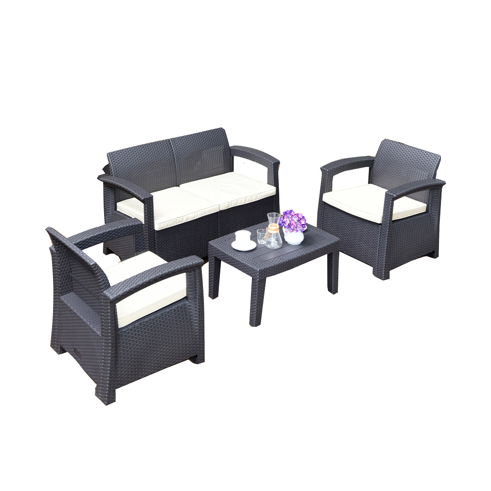 商品情報_ラタン調ガーデンテーブル4点セット | 山善の商品情報サイト