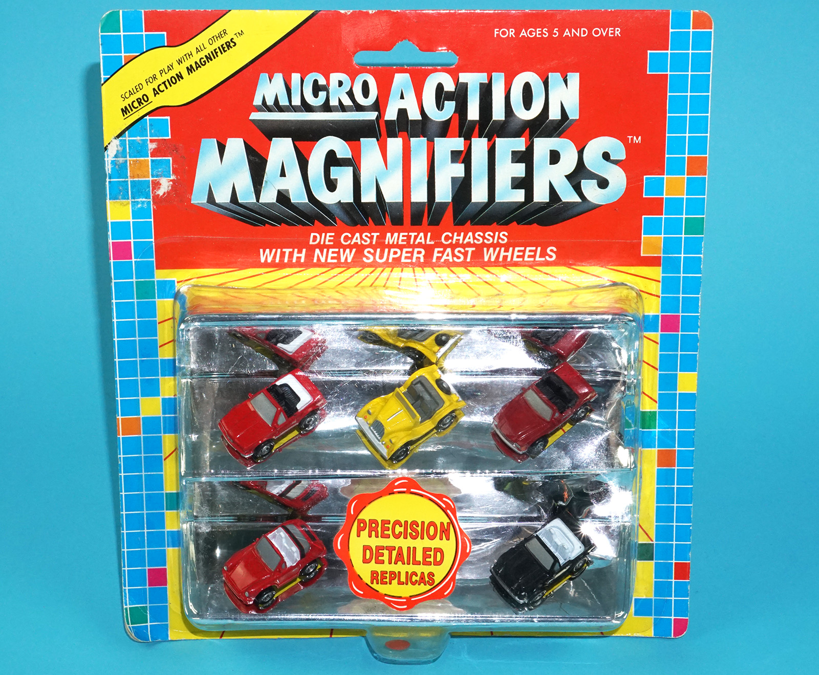 MICRO MACHINES KO ACTION MAGNIFIERS SPORTS CARS MOC MOSC 1989