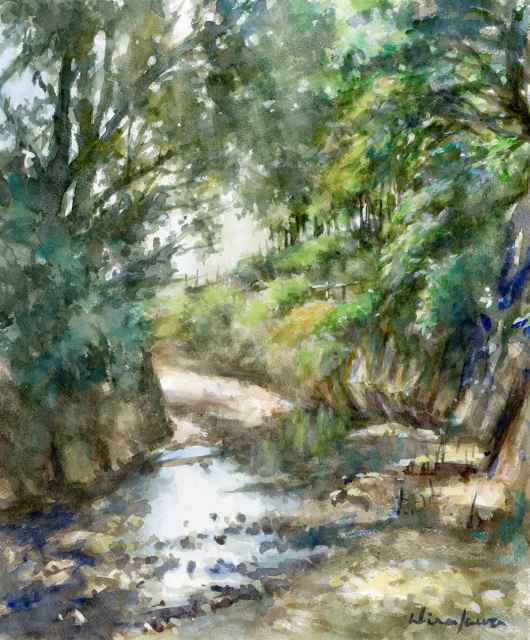 水辺の木漏れ日：F8 | … 風景画の部屋 …