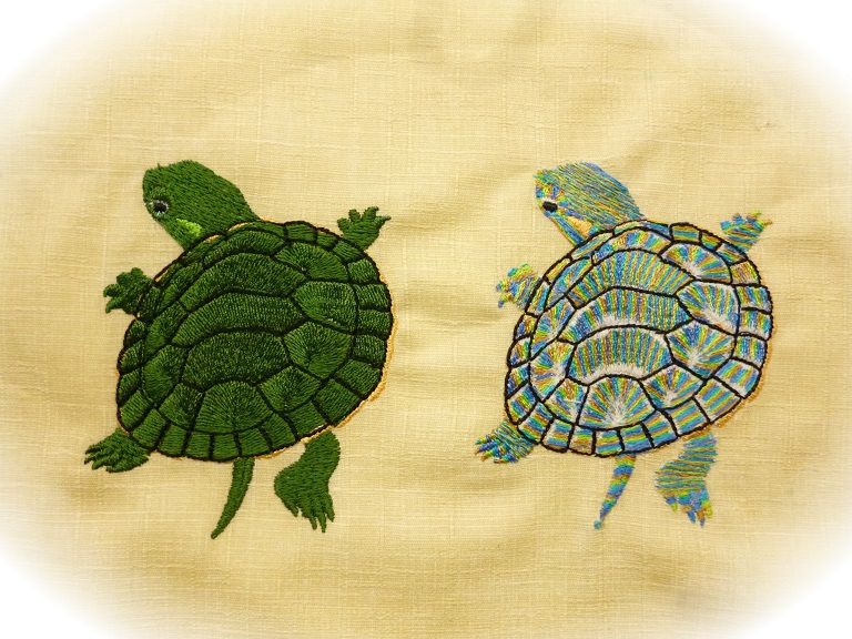 お祭り刺繍 * 亀の刺繍デザイン その2 - E-刺繍工房