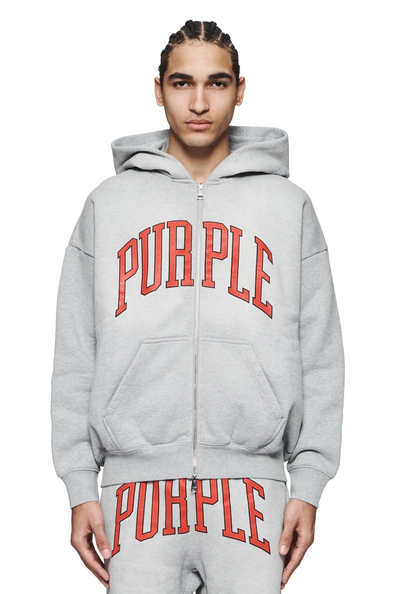 PURPLE BRAND HWT FLEECE COLLEGIATE ZIP UP HOODIE – BLUE CITY NYC