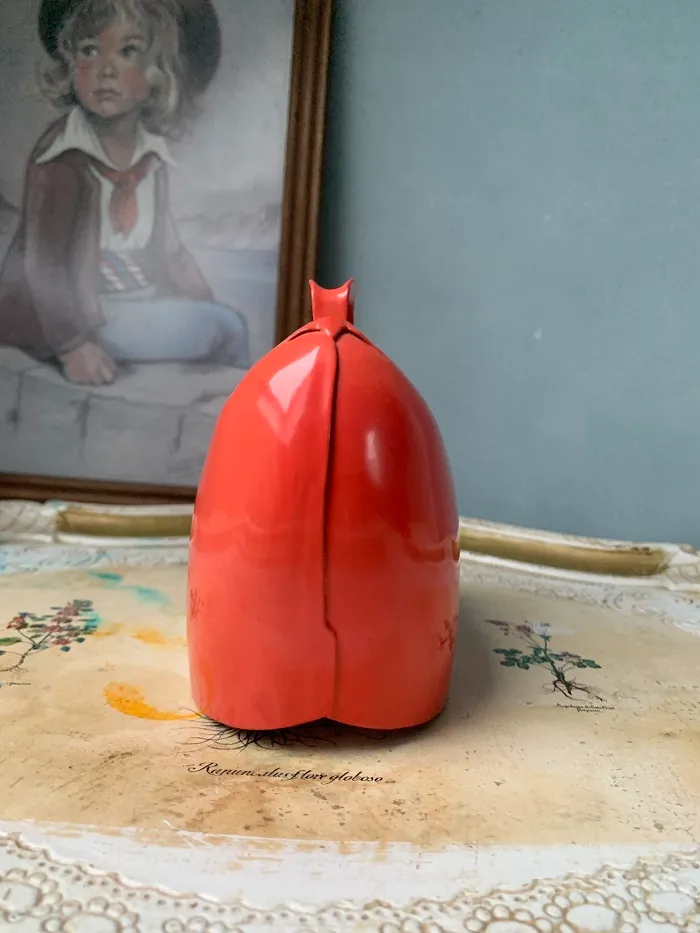 SOLDOUT-スイス 70s カウベル 貯金箱 ピギーバンク ピンク