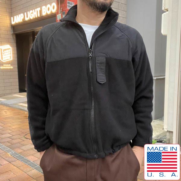 USA製 実物 米軍 US NAVY フリース ジャケット 黒 S-XS NWUゴアテック