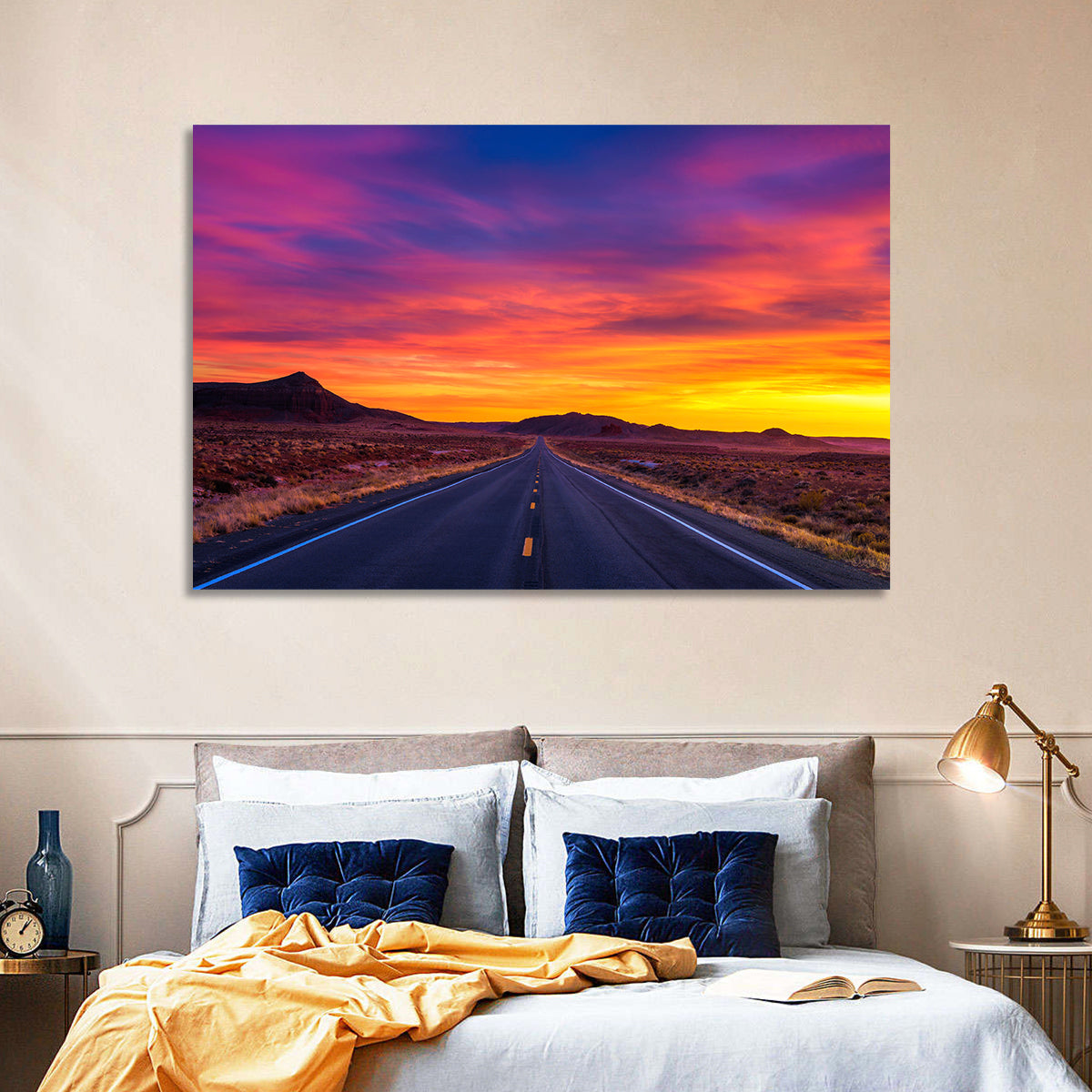 Infinite Road Sunset Wall Art – CanvasPiece