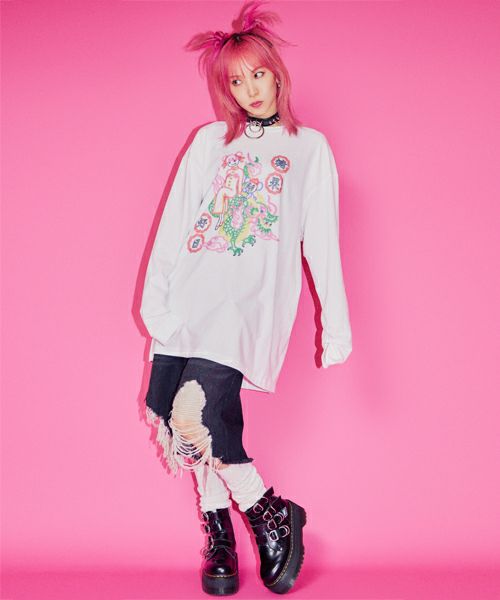 LiSA】ANOTHER Great Day NEON SIGN L/S TEE | Candy Stripper