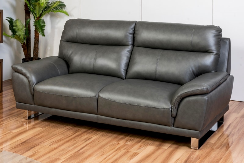 在庫限り】［幅169］2人掛けソファ 本革 「YS120026GY」 グレー ヤマダ