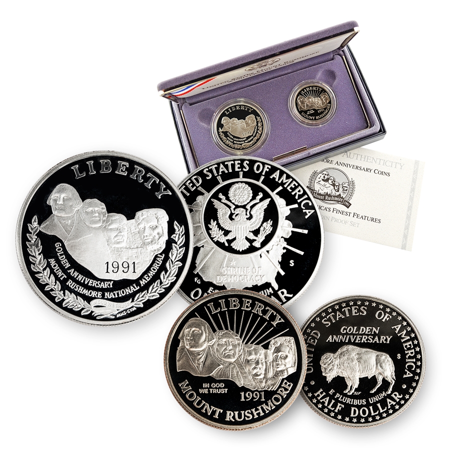 1991 Mt. Rushmore 2 Piece Set - Proof