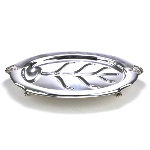 Holmes & Edwards Spring Garden Silverplate Tree Well Meat Platter