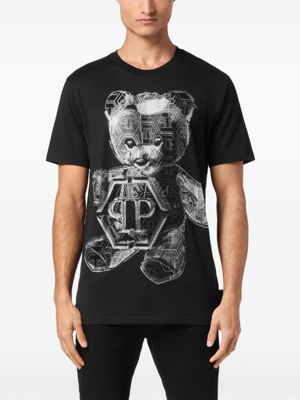 Philipp Plein テディベアアップリケ シャツ | ブラック | FARFETCH JP