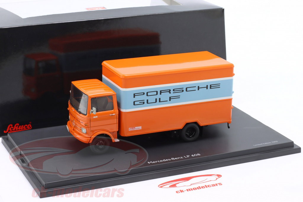 Schuco 1:43 Mercedes-Benz LP 608 Box Truck Porsche Gulf 450352400