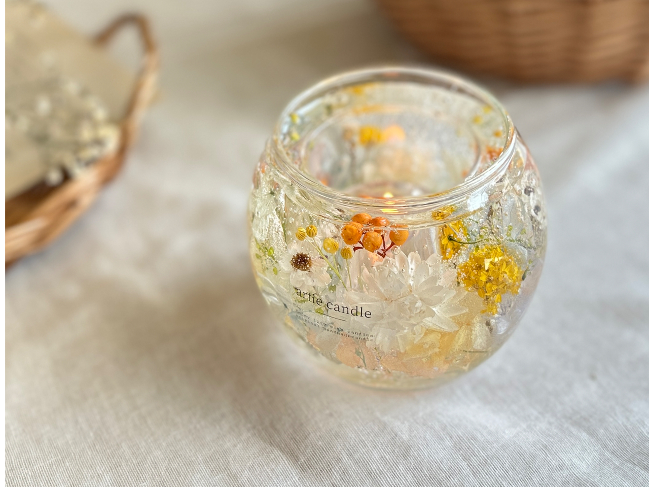 ジェルボタニカルキャンドル作り体験 】透明感と気泡が可愛い