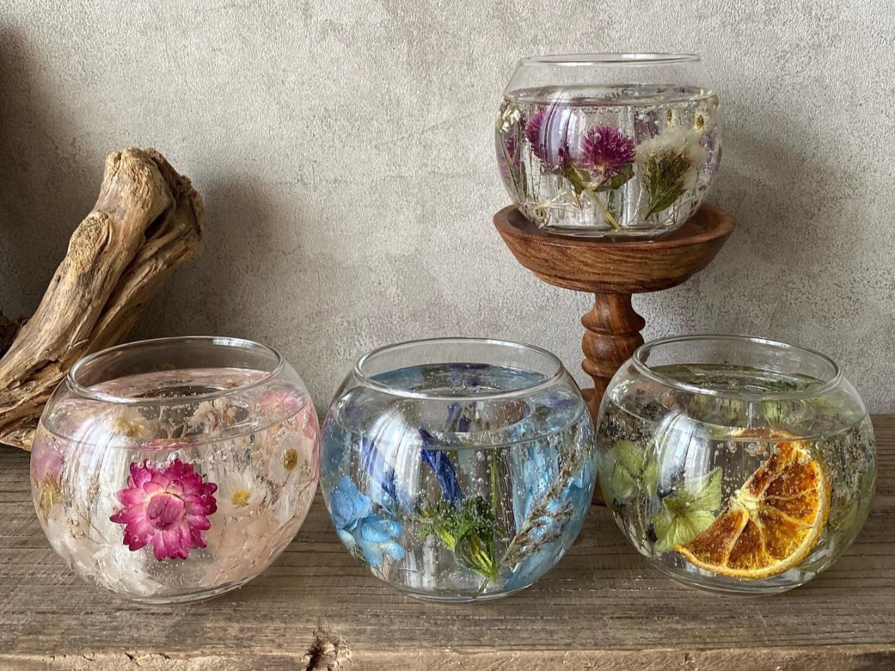 札幌・宮の森】透明感と花が美しい≪キャンドルホルダー≫レッスン