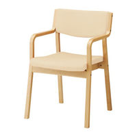 オカムラ ダイニングチェア 肘付 ナチュラル色 把手無 ミントグリーン