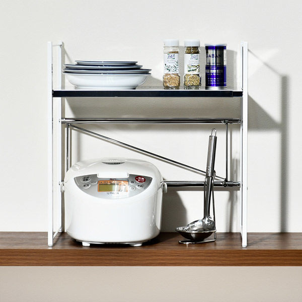 足立製作所 ステンレス棚 カウンター上伸縮ラック【1段タイプ】 A156 1