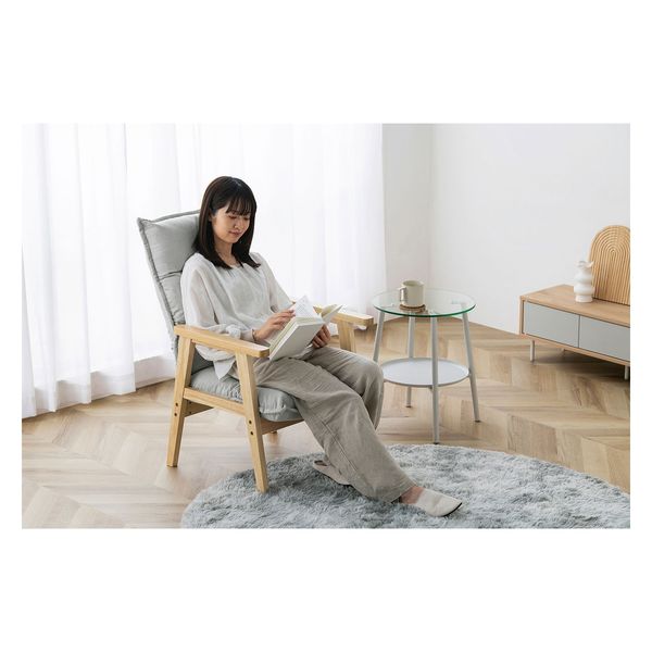 アイリスオーヤマ 1人掛けハイバックソファ グレー LHB-1S 1台（直送品