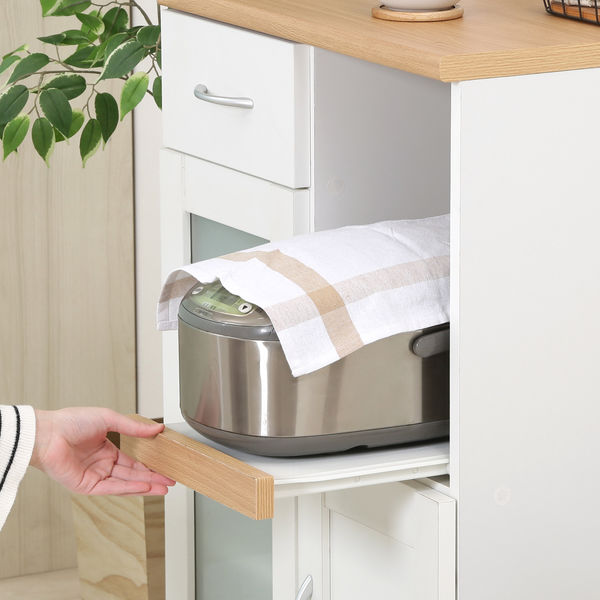 不二貿易 キッチンカウンター サージュ ホワイト×ナチュラル 99521 1台