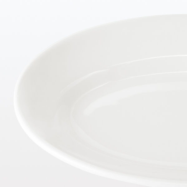 無印良品 磁器 リムオーバル皿 中 白 約24×16cm 1セット（1枚×2