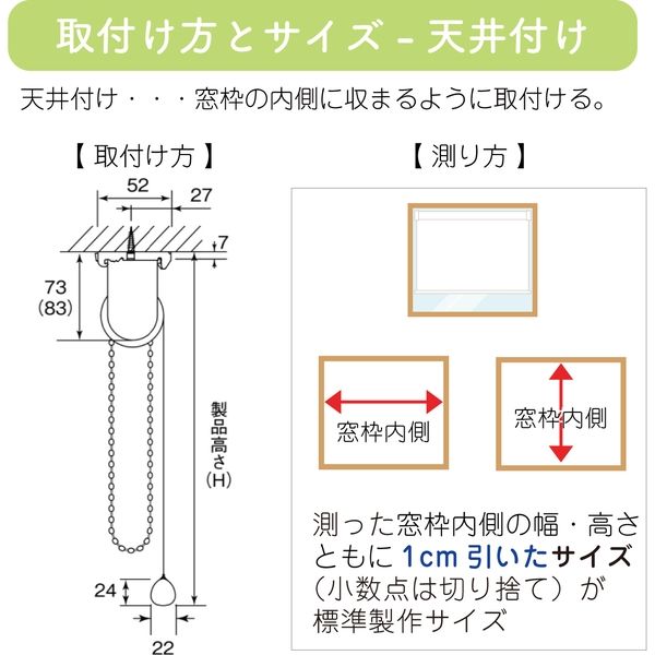 幅1cm単位】プロ仕様ロールスクリーン幅90cm×高201～240cm＜チェーン式