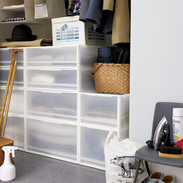 まとめ買いセット】無印良品 ポリプロピレン 収納ケース ワイド 中 約