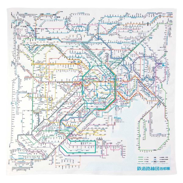 東京カートグラフィック 鉄道路線図 ハンカチ 首都圏 日本語 RHSJ 1枚