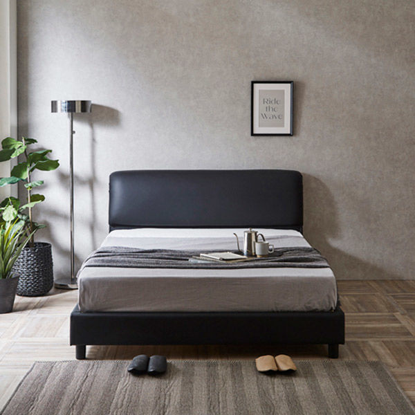 軒先渡し】後藤家具物産 シンプル レザーベッド ダブル 幅1490×長2130