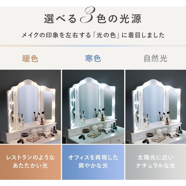 軒先渡し】萩原 ドレッサー 幅750×奥行420×高さ1380mm ホワイト MD