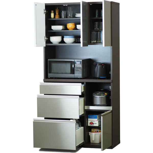 高橋木工所 エイク90オープン 食器棚 幅897×奥行401×高さ1800mm LG