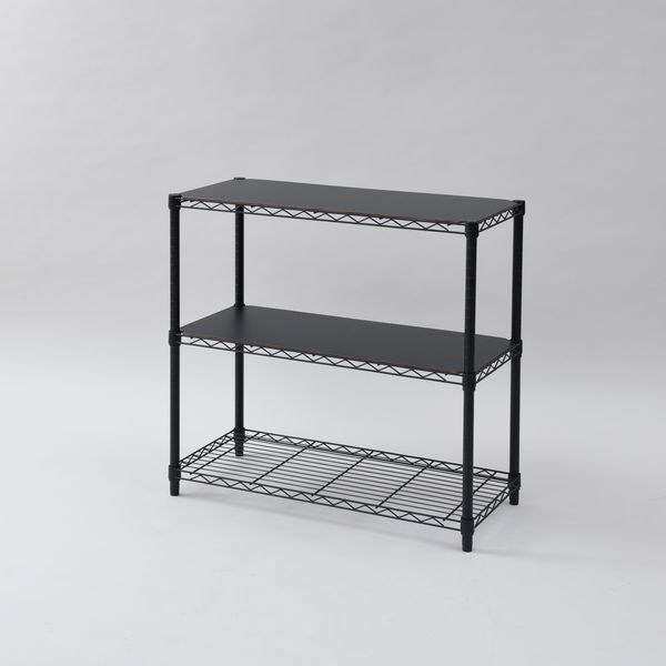 山善 YAMAZEN メタルシェルフ 幅865×奥行390×高さ850mm ブラック ICM