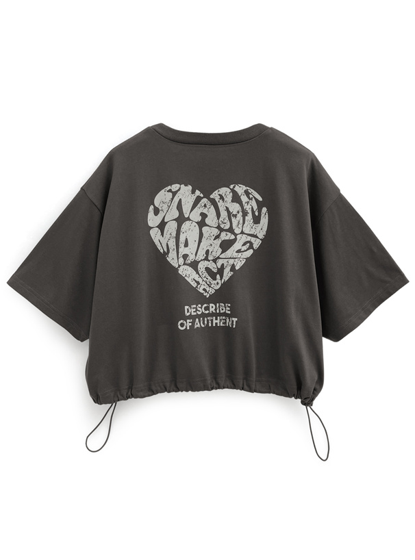 かすれハートプリントドロストTシャツ[mf030] | レディース