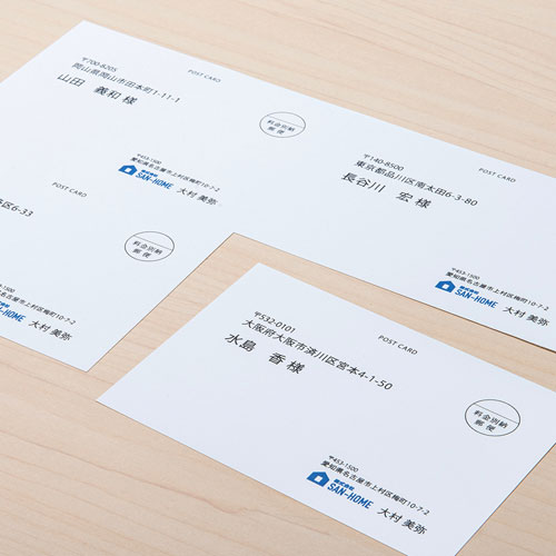 マルチはがき(4面・A4サイズ・200枚入り・郵便番号枠なし) JP-MTHK02A4