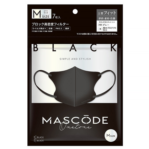 マスコード（MASCODE） 3Dマスク ワントーン Mサイズ ブラック