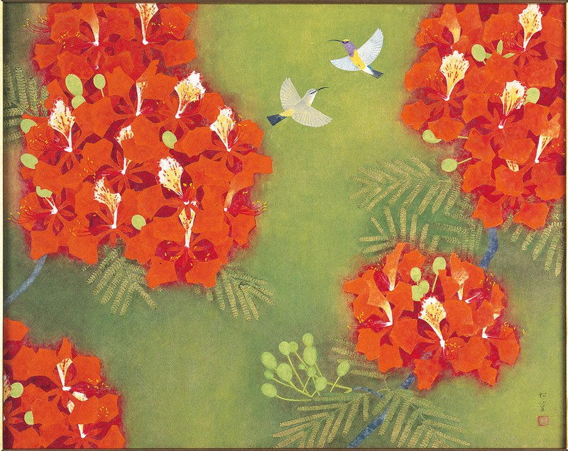 旅する花鳥画 日本画家・上村松篁展 きょうから松伯美術館 海外での