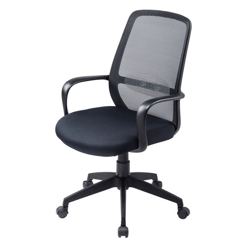 SNC-T157BK【メッシュオフィスチェア】肘から背もたれへの一体感のある