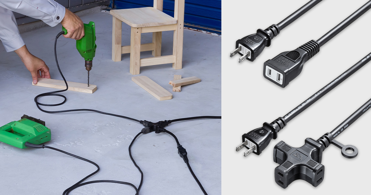 TAP-EX23-03BK【電源延長コード（3個口）ブラック・0.3m】電源コードの