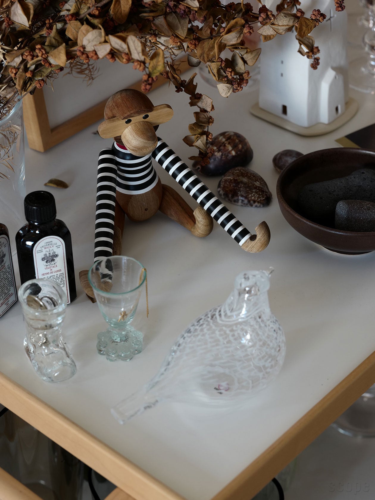 カイボイスン・モンキー ボーダー ブラック×ホワイト KAY BOJESEN DENMARK│カイ・ボイスン・デンマーク モンキー ミニ