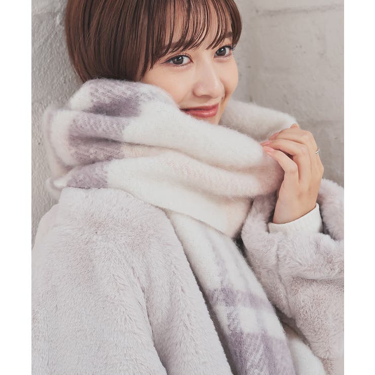 マフラー 太フリンジ チェック柄[品番：HNSW0011951]｜Honeys