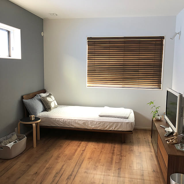 無印良品 ベッドフレーム用ヘッドボード・シングル・ウォールナット材