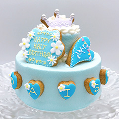 Daisy ハーフバースデーケーキ4号12cm(ブルー)｜お祝い・ギフトの