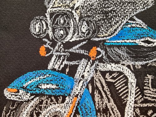タイ オートバイの絵画バイクオリジナルアートエレクトラグライド