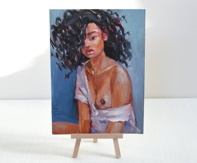 ベラルーシ セクシーな女性オリジナル油絵女性のボディペインティング