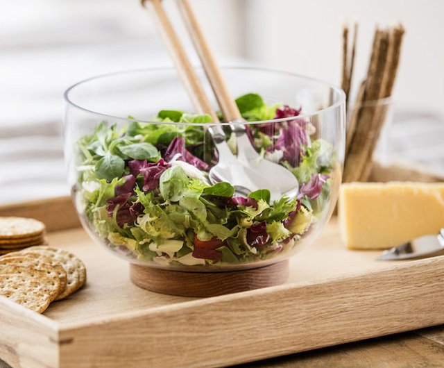 台湾 オークベースのガラス製サラダボウル sagaform-taiwan - Pinkoi