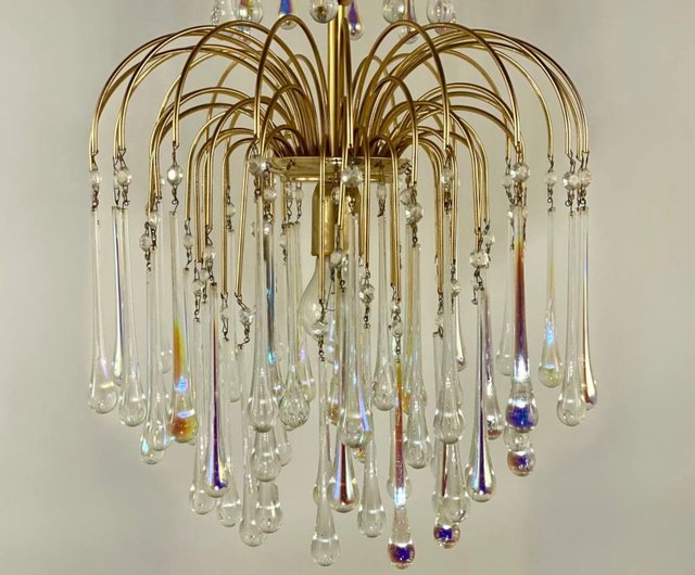 ベルギー ムラーノガラスヴィンテージデザイナーシャンデリア|大規模な