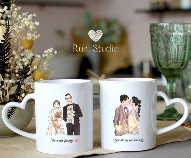 台湾 【オーダーメイド】マグ | 恋人のカップ | 顔の絵 | 結婚式の小物