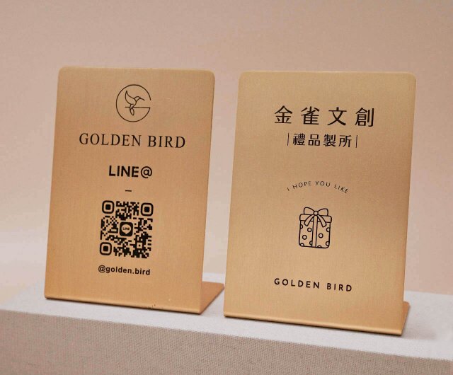 台湾 オーダーメイド キャッシュスタンド 真鍮製スタンド 非メッキ QR