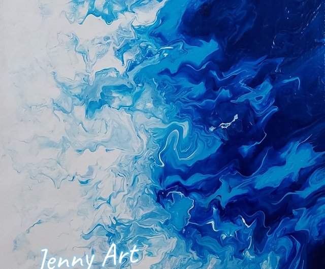 送料無料】台湾 [海]シリーズのフレームレス絵画、抽象絵画、壁掛け