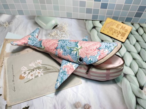 台湾 海の生き物ポーチシリーズ - 日本製限定薄手コットン生地 ピンク