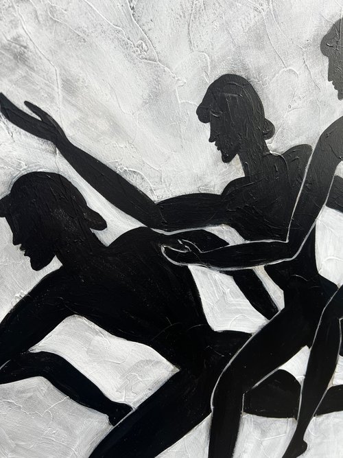 送料無料】スペイン 具象画 人間 シルエットアート 人間のような人物