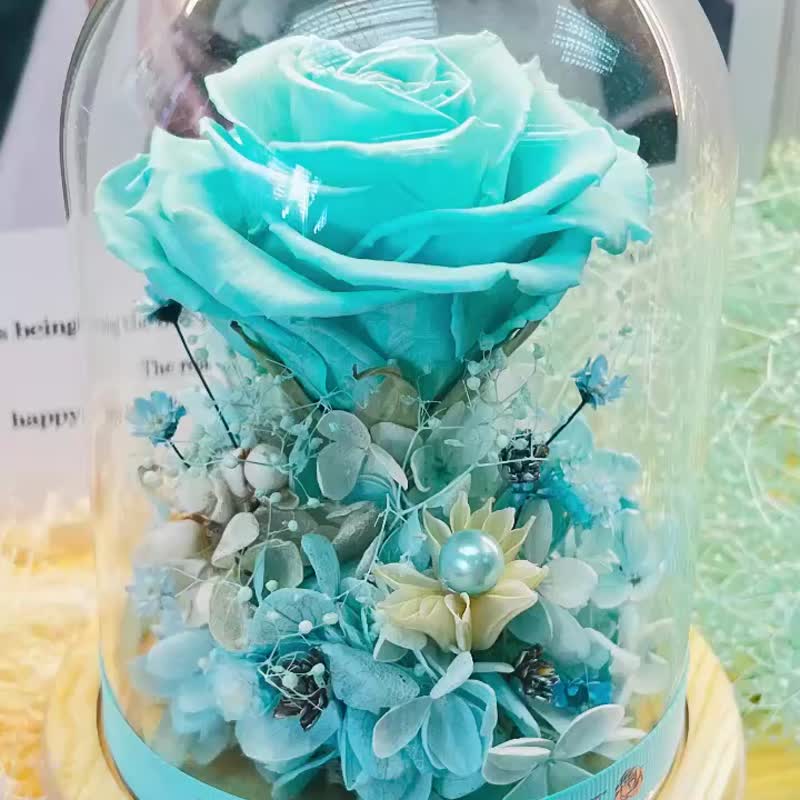 No105 ティファニー＆ホワイト♡プリザーブドフラワーあじさいたっぷり