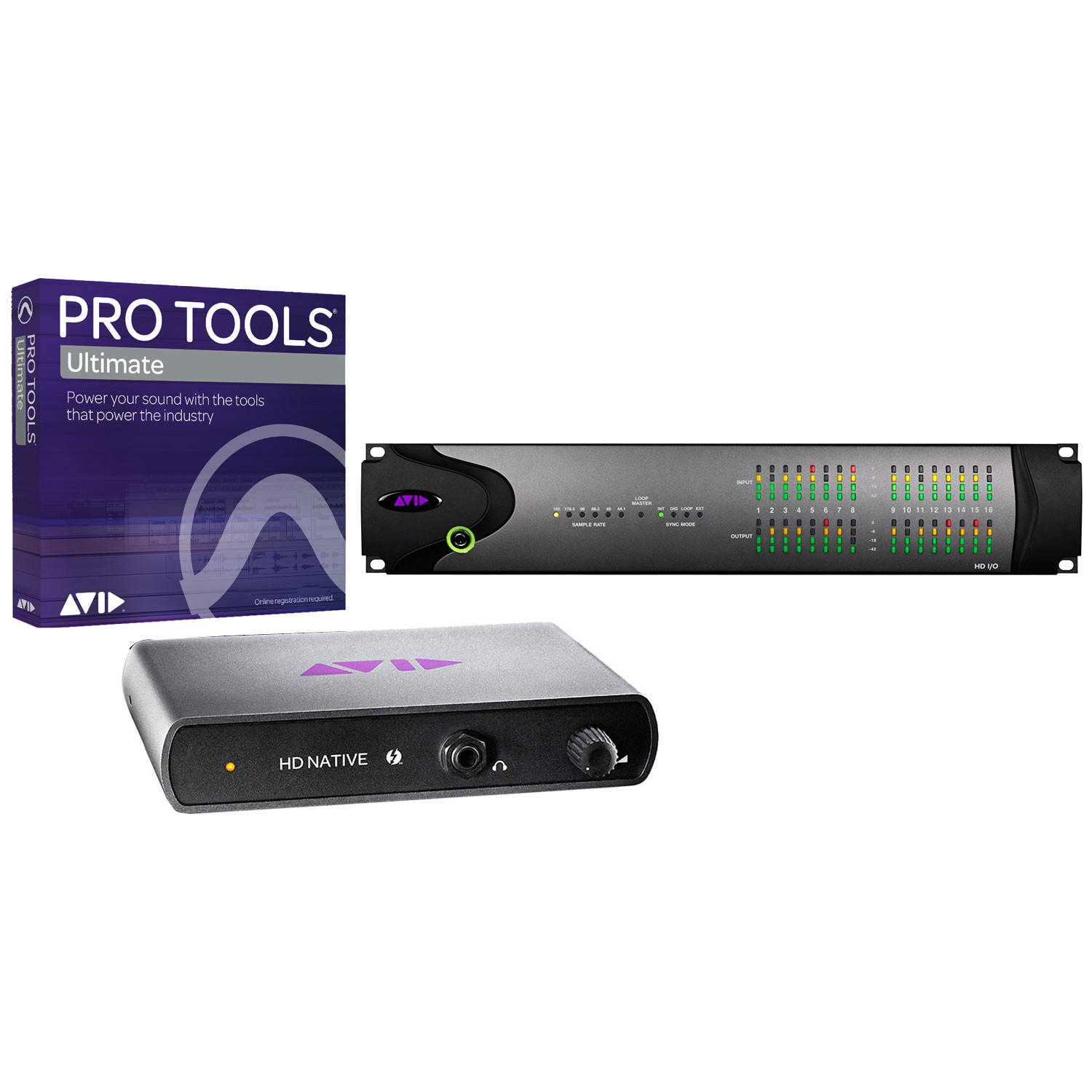Avid HD Native Thunderbolt + HD I/O 16×16 Digital with Ultimate