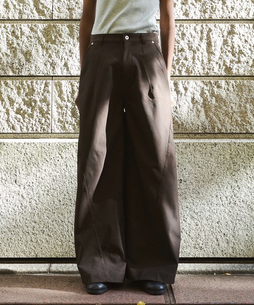 CAMPHOR WOOD | super wide baggy polyester slacks / スーパーワイド